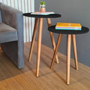 Kit 2 mesas de apoio | Pé em madeira