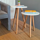 Kit 2 mesas de apoio | Pé em madeira