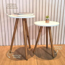 Kit 2 mesas de apoio | Pé em madeira