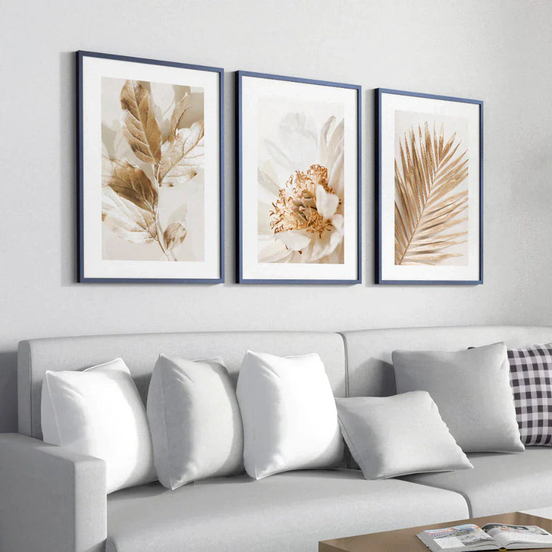 Kit com 3 Quadros Decorativos | Com moldura em madeira 40x60