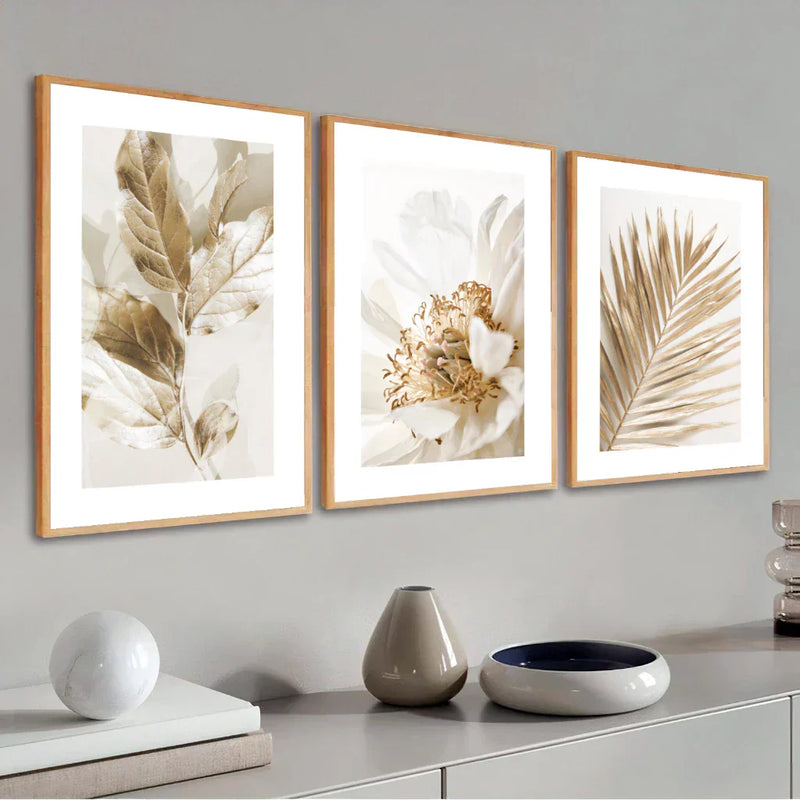 Kit com 3 Quadros Decorativos | Com moldura em madeira 40x60