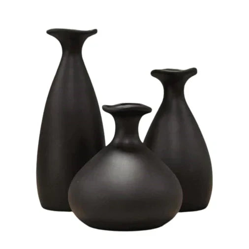 Trio de vasos em cerâmica